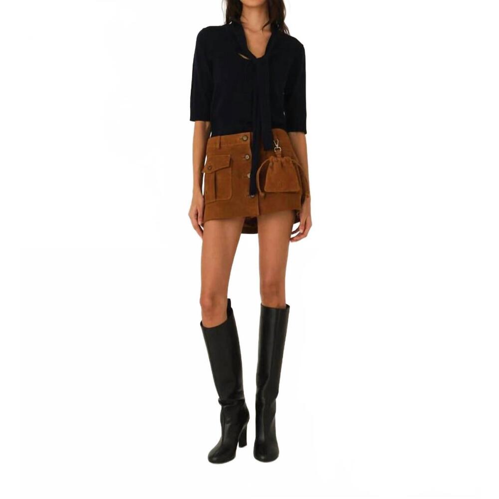 NEW THE GARMENT suede mini skirt in hazelnut